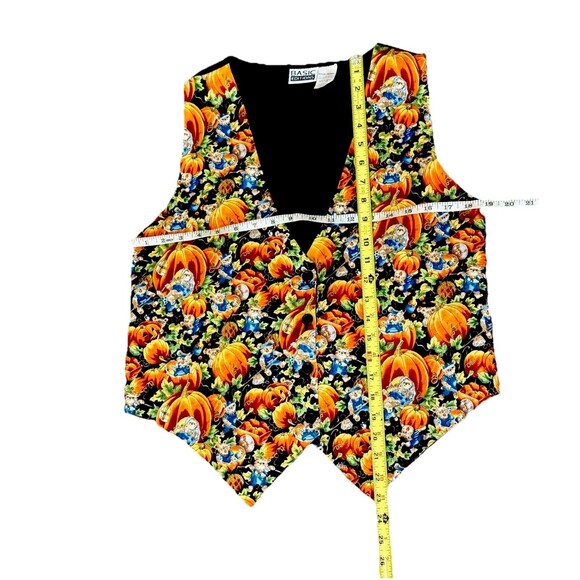 Vintage BASIC EDITIONS Halloween Vest – Pumpkins & Scarecrows Print – Size M - Picture 4 of 5